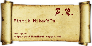 Pittik Mikeás névjegykártya